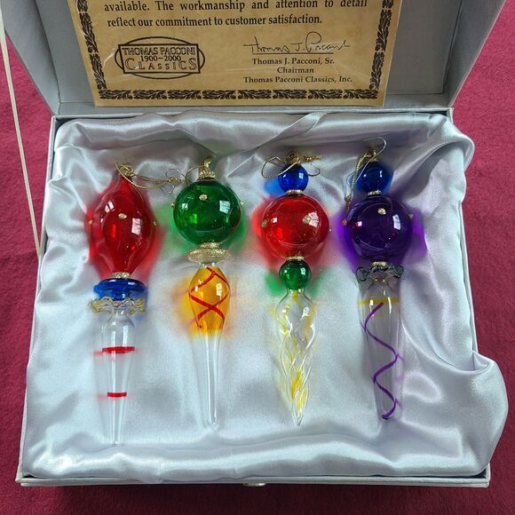 Vintage Thomas Pacconi Classics Museum Series Icicle Christmas Ornaments w/ COA - Picture 2 of 10